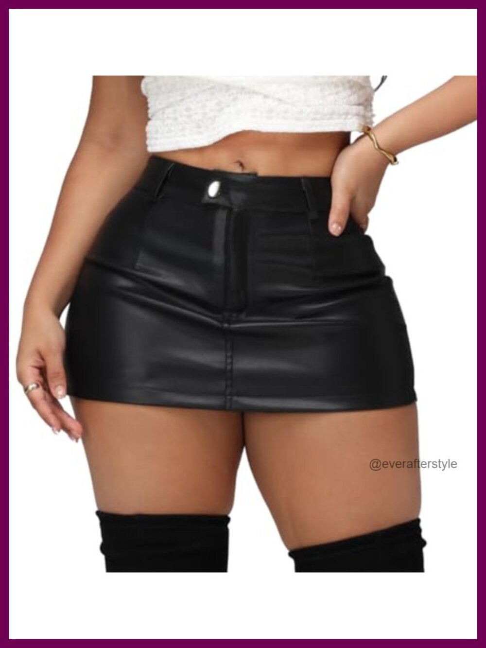 Womens Faux Leather Skort High Waist Stretchy Cargo Shorts Bodycon PU Mini Skirt